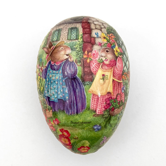 3-1/2" Holly Pond Hill Bunny Garden Easter Egg Container ~ Germany